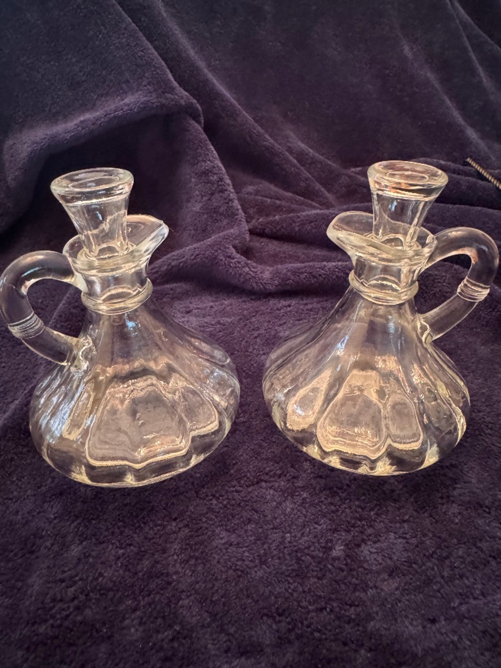 Vintage Anchor Hocking Clear glass cruets